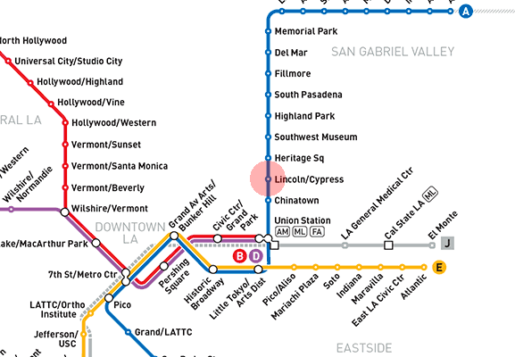 Lincoln/Cypress station map