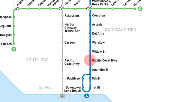 Pacific Coast Highway station map