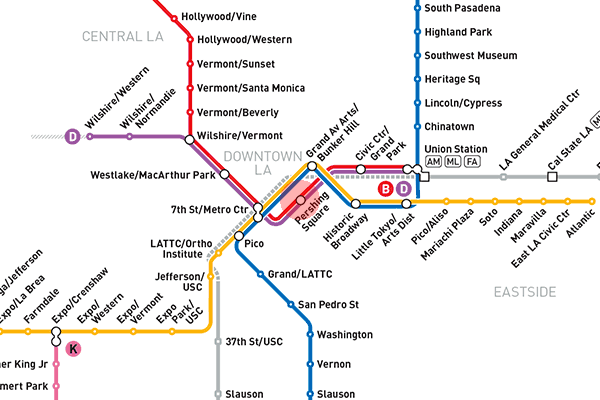 Pershing Square station map