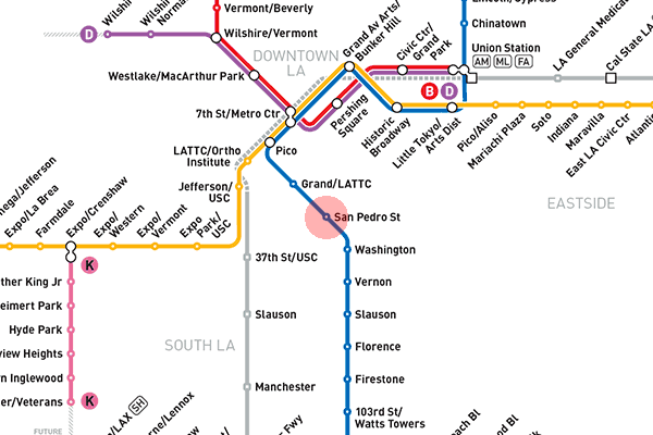 San Pedro station map