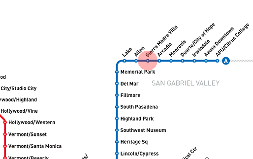Sierra Madre Villa station map