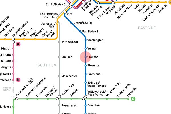 Slauson station map