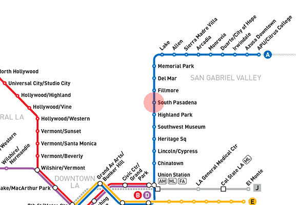 South Pasadena station map