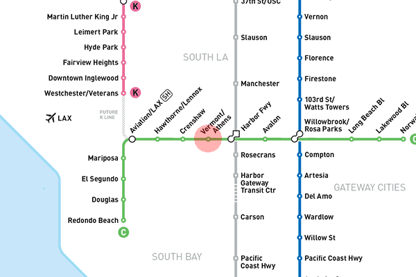 Vermont / Athens station map