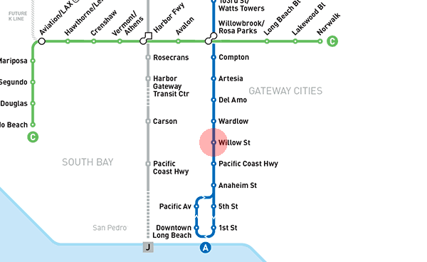 Willow Street station map