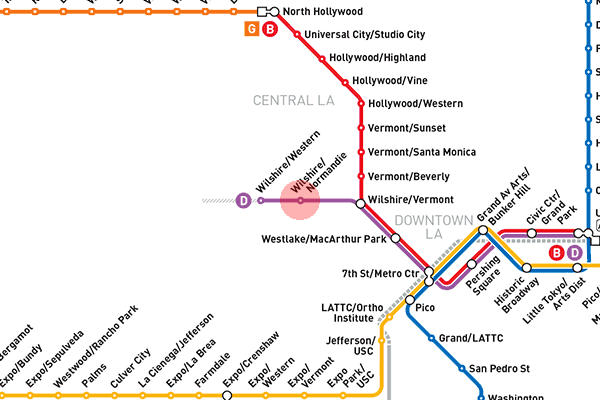 Wilshire/Normandie station map