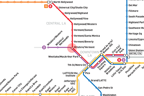 Wilshire/Vermont station map