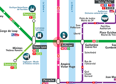 Bellecour station map