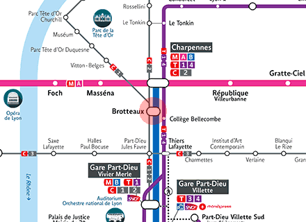Brotteaux station map