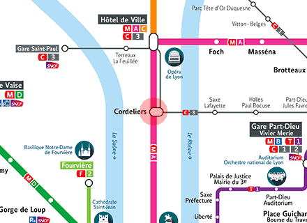 Cordeliers station map
