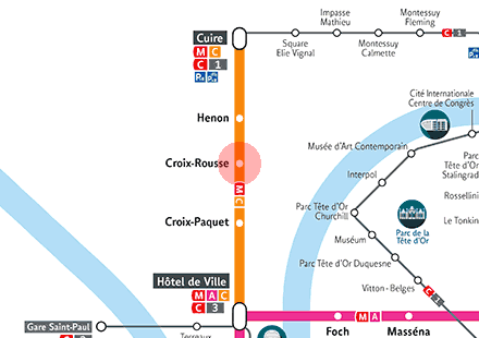 Croix-Rousse station map