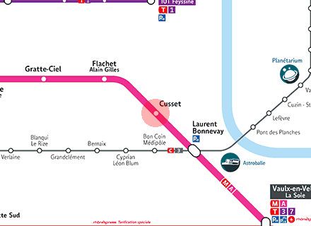 Cusset station map