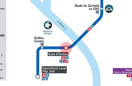 Gare d'Oullins station map