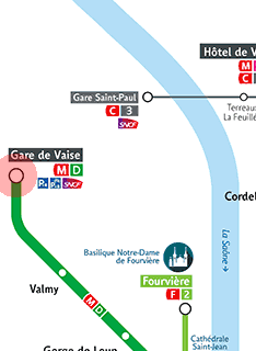 Gare de Vaise station map