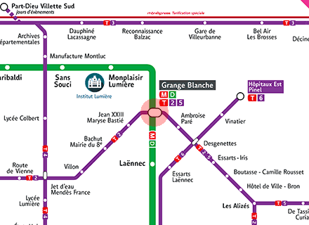 Grange-Blanche station map