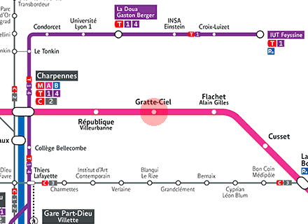 Gratte-Ciel station map