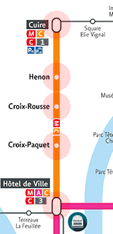 Lyon Metro Line C map