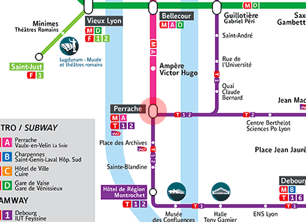 Perrache station map