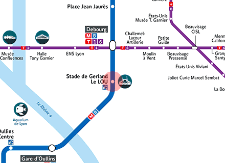 Stade de Gerland station map