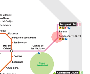 Aeropuerto T1-T2-T3 station map