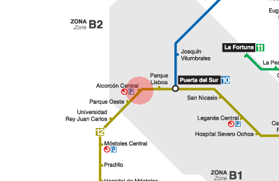 Alcorcon Central station map