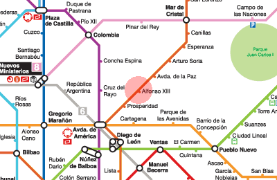 Alfonso XIII station map