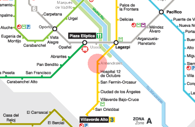 Almendrales station map
