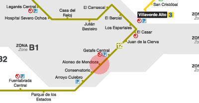 Alonso de Mendoza station map