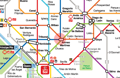 Alonso Martinez station map
