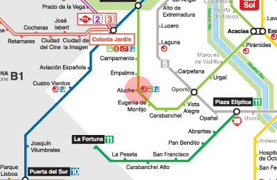 Aluche station map