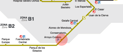 Arroyo Culebro station map