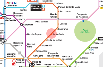Arturo Soria station map