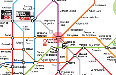 Avenida de America station map