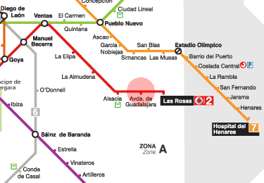 Avenida de Guadalajara station map