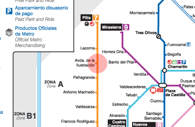 Avenida de la Ilustracion station map