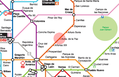 Avenida de la Paz station map