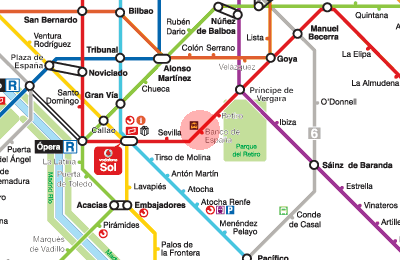 Banco de Espana station map