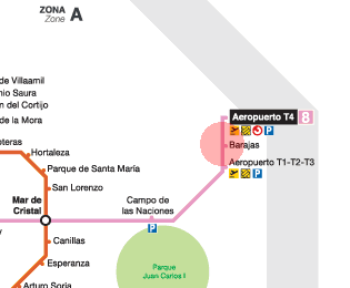 Barajas station map