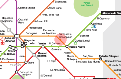 Barrio de la Concepcion station map