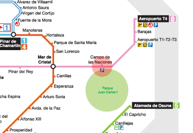 Campo de las Naciones station map