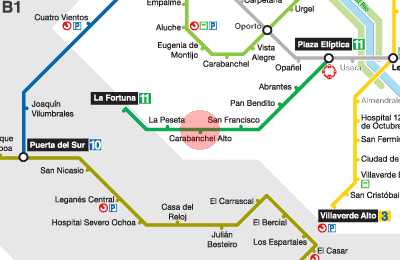Carabanchel Alto station map