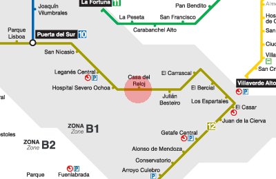 Casa del Reloj station map