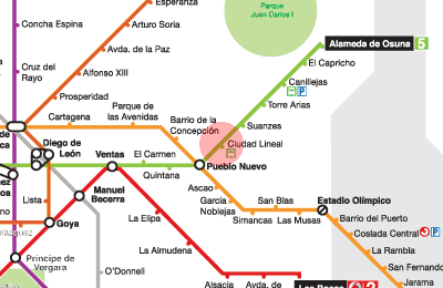 Ciudad Lineal station map