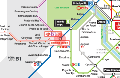 Colonia Jardin station map