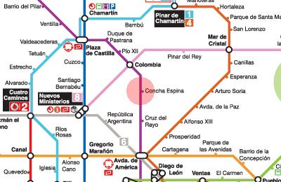Concha Espina station map