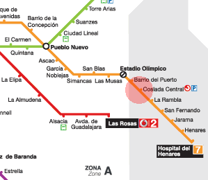 Coslada Central station map