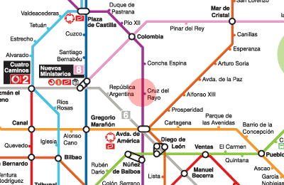 Cruz del Rayo station map