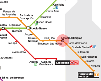 Estadio Olimpico station map