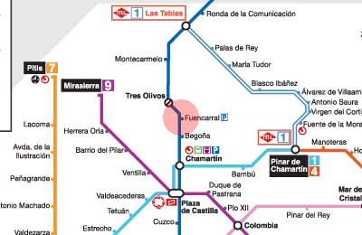 Fuencarral station map