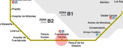 Fuenlabrada Central station map